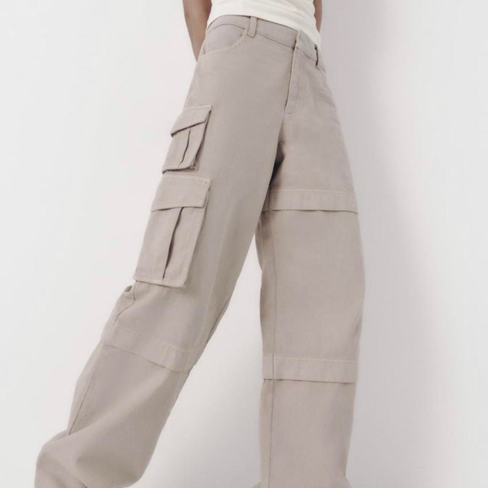 Zara Women's Beige Cargo Trousers Size xs